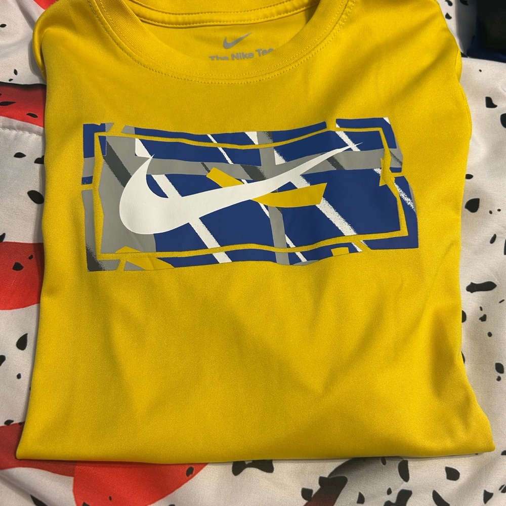 ❌SOLD❌ Nike Yellow and Blue Long Sleeve Performance Shirt